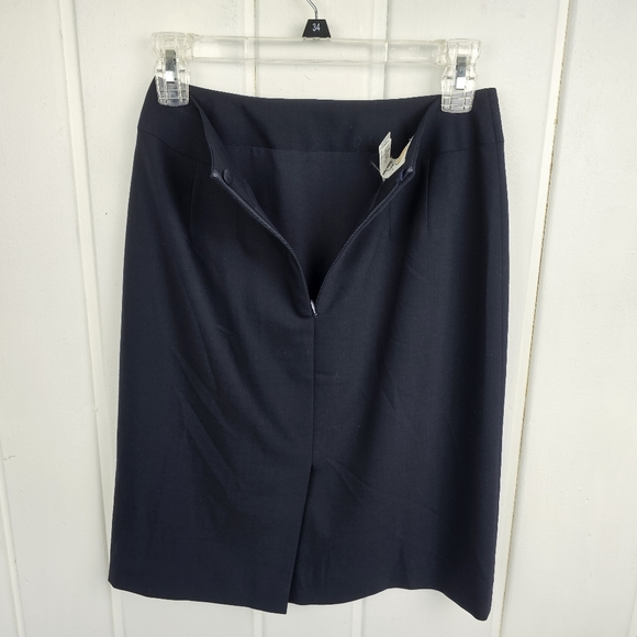 Talbots Vintage Navy Blue Wool Lined Pencil Skirt Business Casual Size 2P - Picture 7 of 8